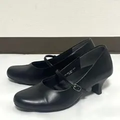 【極美品】パンプス 24cm リクルート 就活 黒 ふわらく fuwaraku