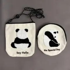パンダ刺繍ポーチ 2点セット