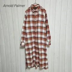 アーノルドパーマー ネルシャツロングワンピース チェック柄 L