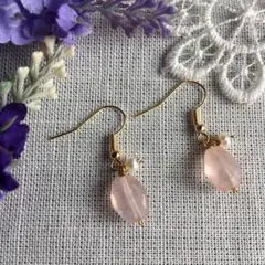 ローズクォーツ♡愛の石＊ピアス・イヤリング