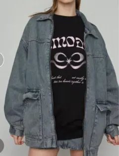 【EMODA】 ヴィンテージライクオーバーデニムブルゾン