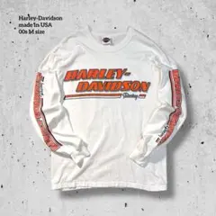 00sUSA製Harley-Davidson両袖両面プリント RacingロンT