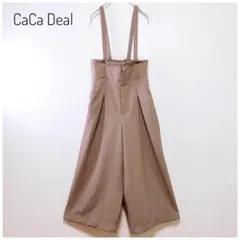 ココディール サスペンダー付ハイウエストワイドパンツ バックレースアップ M