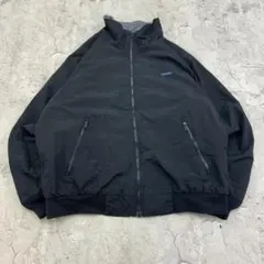 ランズエンド　裏フリース　ブルゾン　ウォームアップジャケット　古着　ブラック　M