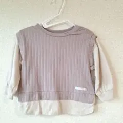 【UZULAND】 重ね着風 長袖Tシャツ 80cm