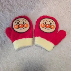 アンパンマン ミトン 赤とクリーム色