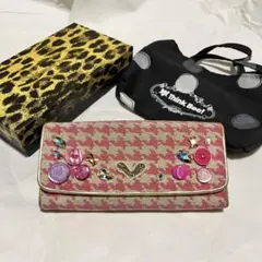 未使用 シンクビー! 長財布&ミニバッグセット ヒョウ柄 ハート 