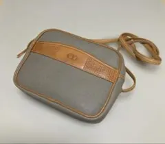 ビンテージ Christian Dior サコッシュ ロゴ型押し PVC グレー