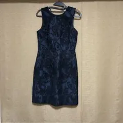 H&M ノースリーブ タイトワンピース ダークブルー