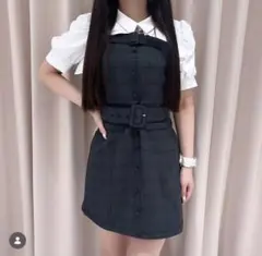 AnMILLE シャツセットチェックキャミOP ネイビー - メルカリ