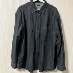 【美品】 ユニクロ デニムオーバーサイズシャツ ブラック 無印 MUJI XL