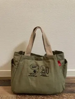 新品　ROOTOTE スヌーピー　キャンパストートバッグ カーキ