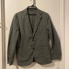 グレー シングルブレスト ビジネスジャケット