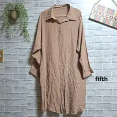 フィフス シャツワンピース 美品 バックギャザー 薄手 大人可愛い ゆったり Fのサムネイル