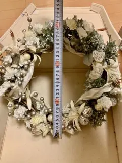 クリスマスリース ホワイト・シルバー 30cm