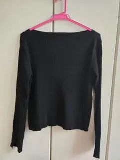 ur's　ボートネックスリットスリーブリブニット　M