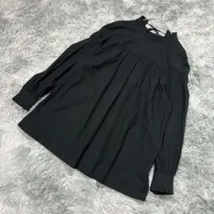 ユナイテッドアローズ 38 ギャザーブラウス シャツ 黒 通勤のサムネイル