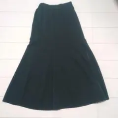 GUフレアロングスカート ダークグリーン