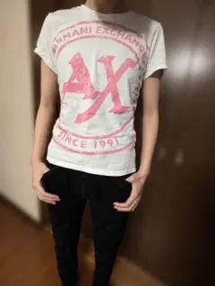 ARMANI EXCHANGE ロゴTシャツ ホワイト Sサイズ相当 短丈のサムネイル