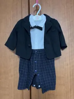 フォーマルスーツ 70cm 黒・チェック柄