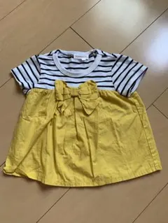 3can4on リボン付き ボーダーTシャツ 90cmのサムネイル