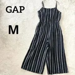 ギャップ　GAP サロペット　オールインワン　M 黒　グレー　ストライプ　夏のサムネイル