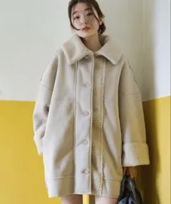 Kastane リバーシブルハイネックリバボアムートンジャケット ムートンコート