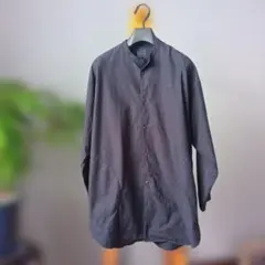 黒のスタンドカラー長袖シャツ XXS-XS
