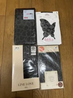 最終お値下げ網タイツヒョウ柄レオパード柄黒色ブラック4つセット