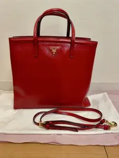 極美品】プラダ ハンドバッグ ガレリア サフィアーノ 三角ロゴ 5440 