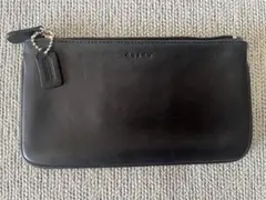 【美品】OLD COACH オールドコーチ ポーチ 本革 レザー ブラック 黒