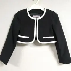 120　キャサリンコテージ　冠婚葬祭　黒　ノーカラー　ジャケット　ボレロ