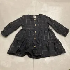 H&M ブラックチェック ワンピース 80cm