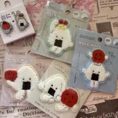おにうめ✨ワッペン✨モコモコ刺繍ステッカー✨ピンバッジ✨ピンズ