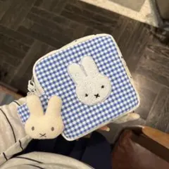 ミッフィー miffy ギンガムチェック×ドット ポーチ 新品未使用