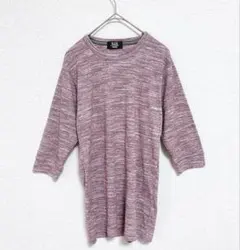 ILL'S illsイルズ メンズTシャツ 五分袖 ワインレッド杢調カラー Mのサムネイル