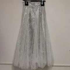 dazzlin スパンコールチュールチェックスカート シルバーのサムネイル