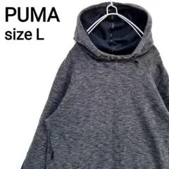 プーマ プルオーバー スウェットパーカー ラグラン袖 プリントロゴ 指穴付リブ