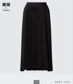 未着用　UNIQLO セオリー　プリーツラップスカート　Mサイズ　ブラック