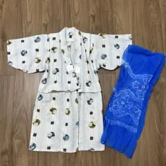 子ども浴衣100cm 青い帯付き