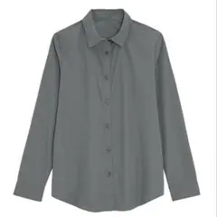 GU レギュラーシャツ（長袖） Mサイズ グレー