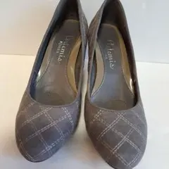 【美品】アルテミスbyダイアナ■キルティングパンプス◼️22.5cm■グレー