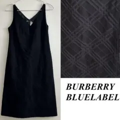 バーバリーブルーレーベル　ノバチェック　ノースリーブ　ワンピース 38 ブラック