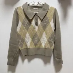 GU アーガイルポロシャツ セーター Sサイズ