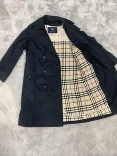 バーバリーロンドン　トレンチコート　ノバチェック　ライナー付き　黒　M