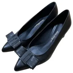 Salvatore Ferragamo viva ブラック レザー パンプス 7