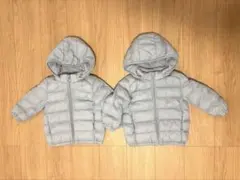 【双子】ユニクロ　ライトウォームパデットパーカ　ダウン　アウター　90