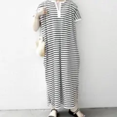 【ships】ボーダー 半袖 ロングワンピース 夏服 最終値下げ