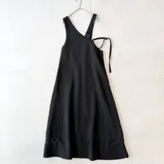 極美品 ビアズリー ジャガードジャンパースカート 黒 ロングワンピース