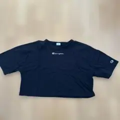 Champion ブラック クロップドTシャツ